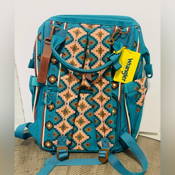 Wrangler Turquoise Large Multi-Use Backpack/Baby Travel Bag *NEW in Box* - Picture 2 of 5
